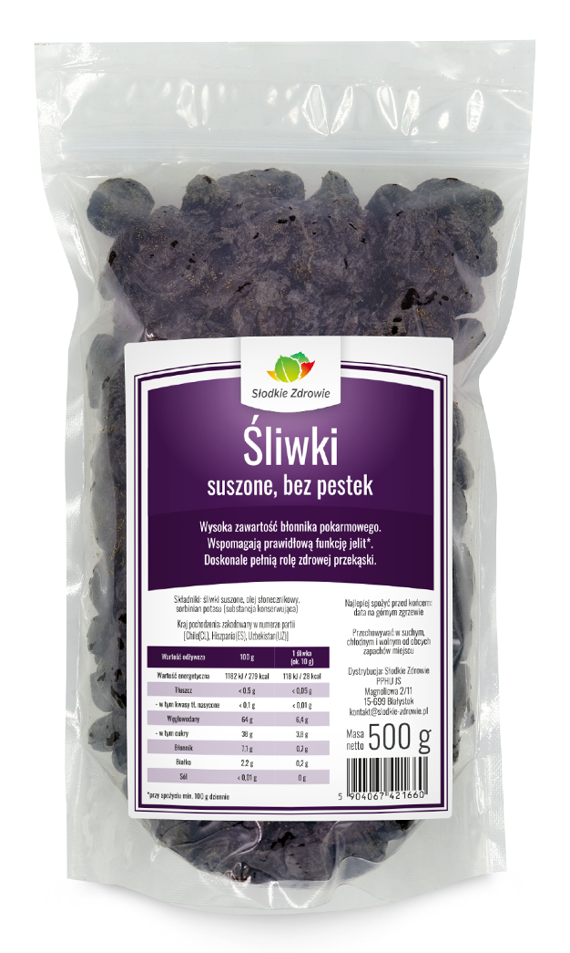 Śliwki suszone - bez pestek miękkie - 500g